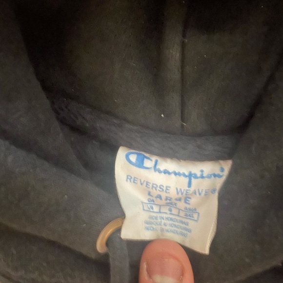 CHAMPION REVERSE WEAVE HOODIE SZ. LARGE BLACK - Picture 4 of 5